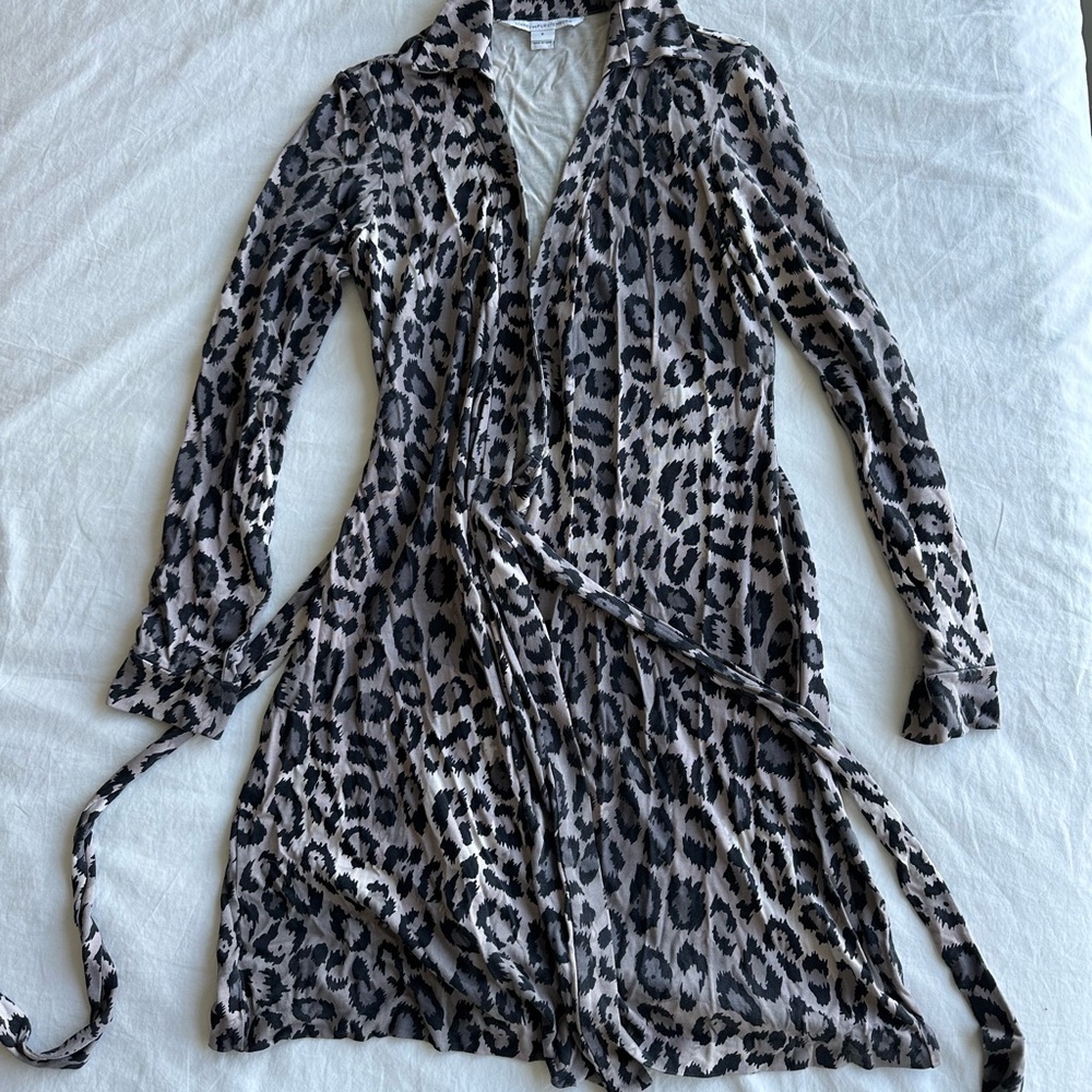 Diane Von Furstenberg Leopard Print Wrap Dress